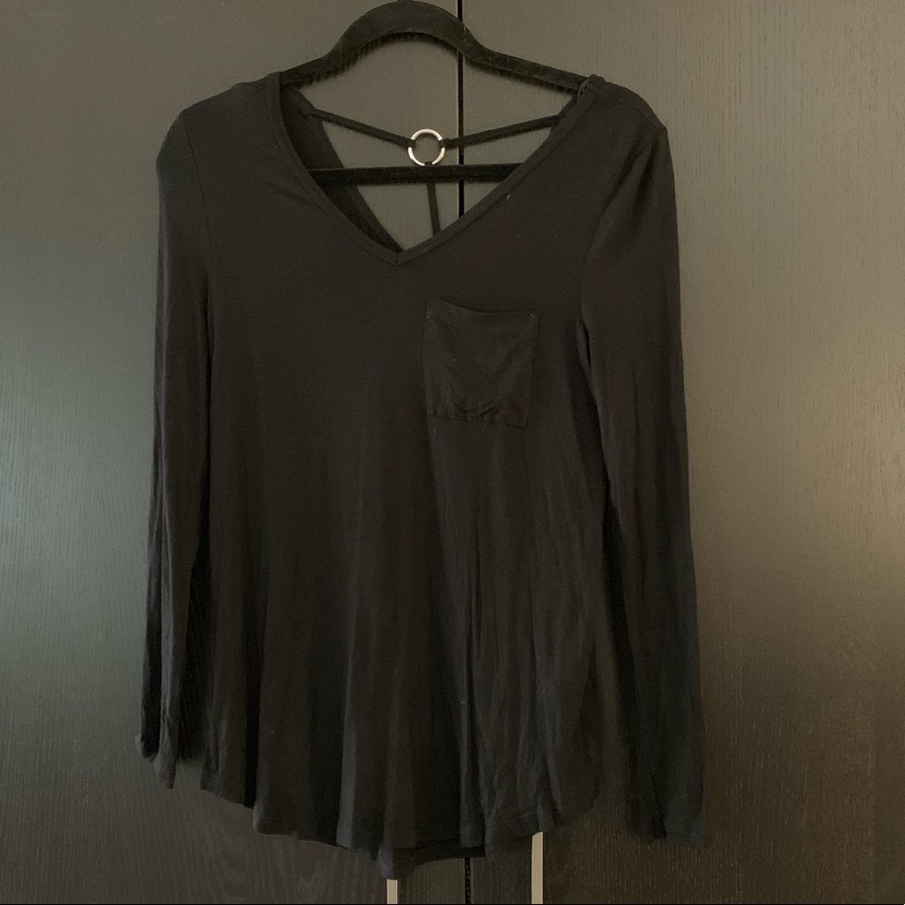 NWT Long Sleeve with Pocket and Silver Detail